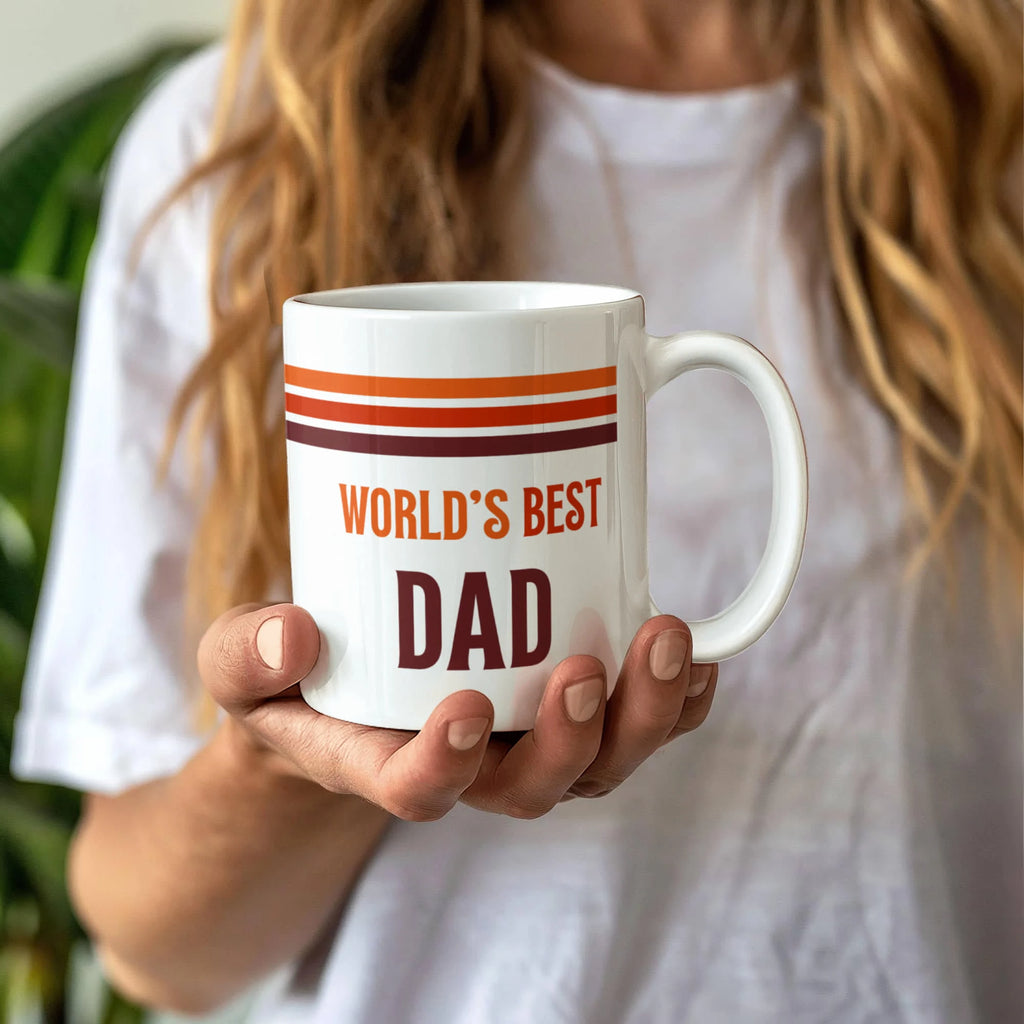 11oz White Ceramic Mug for Father Best Dad Showcase In Hand