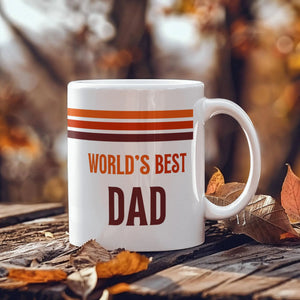 11oz White Ceramic Mug for Father Best Dad Showcase On the Table