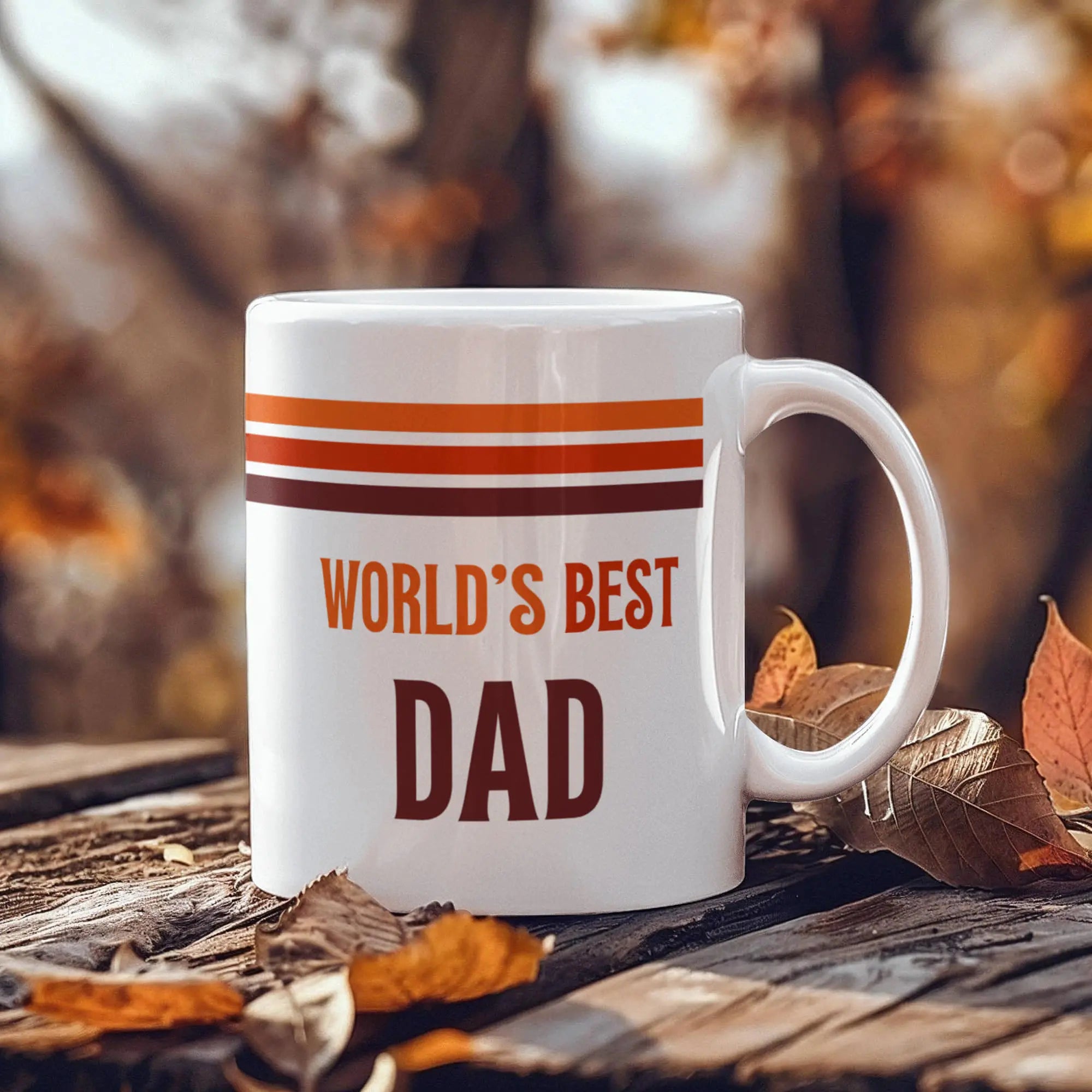 11oz White Ceramic Mug for Father Best Dad Showcase On the Table