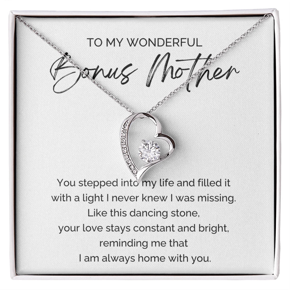 14K White Gold Forever Love Necklace Sweetest Devotion Flower Bouquet Bundle For My Bonus Mom Your Love Message Card Jewelry
