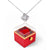 14K White Gold Love Knot Necklace With Rotating Rose Gift Box For Her