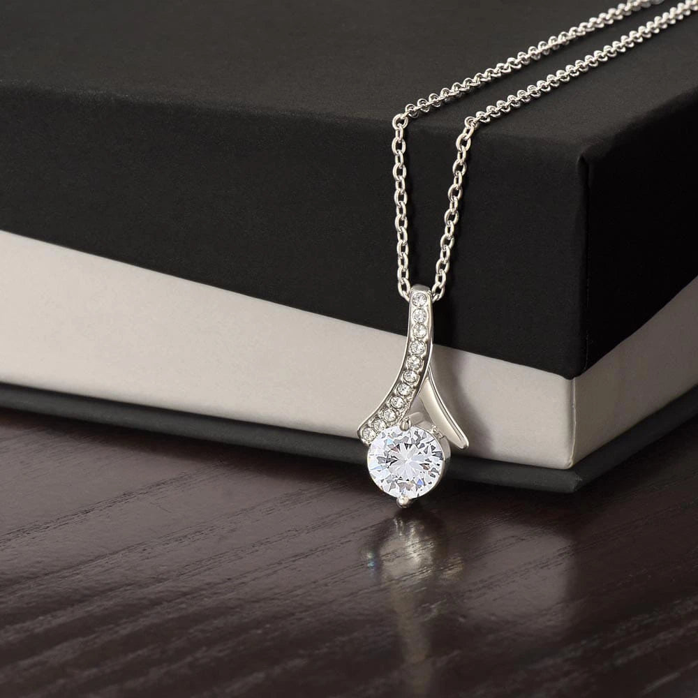 14k White Gold Alluring Beauty Necklace Gift For Her Standard Box
