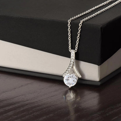 14k White Gold Alluring Beauty Necklace Gift For Her Standard Box