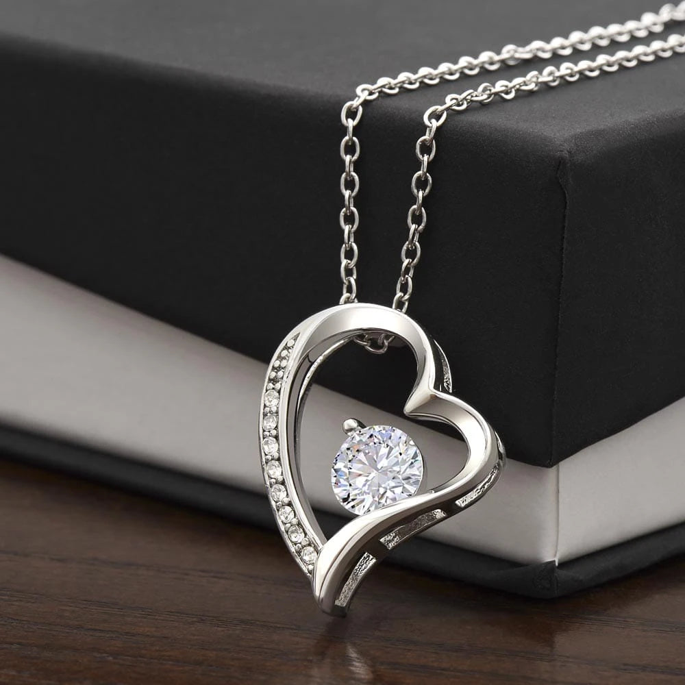 14k White Gold Forever Love Necklace Gift For Her Standard Box