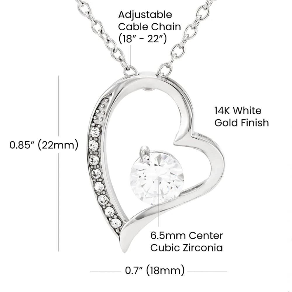 14k White Gold Forever Love Necklace for Mom Mother's Day Gift Product Specifications