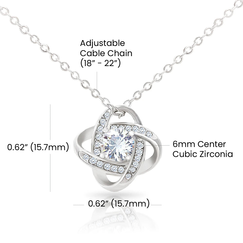 14k White Gold Love Knot Necklace for Mom Mother's Day Gift Thank You Product Specifications