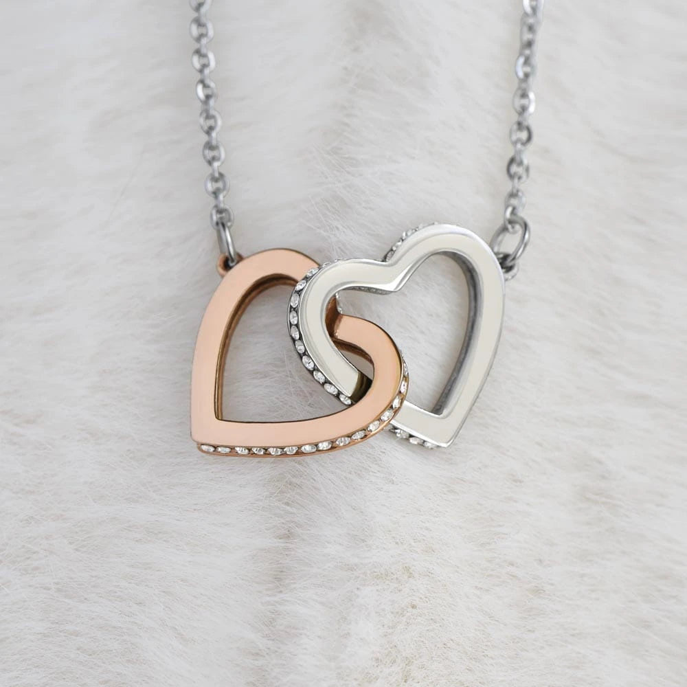 14k white gold interlocking hearts necklace for my bonus daughter forever linked showcase