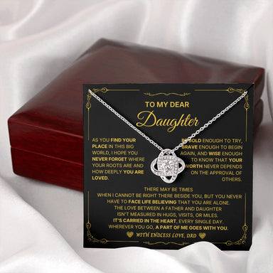 14k white gold love knot necklace for daughter endless love message card jewelry luxury box
