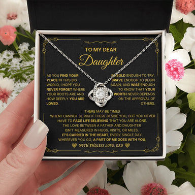 14k white gold love knot necklace for daughter endless love message card jewelry standard box