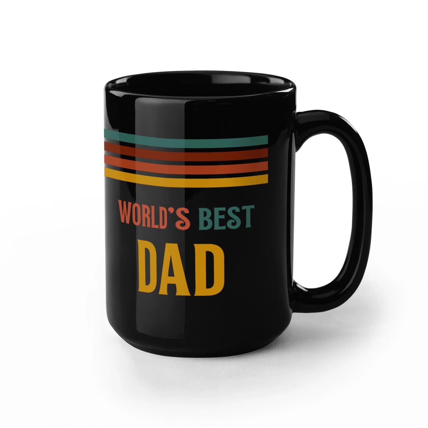 15 oz Black Ceramic Mug for Father Father's Day Gift Best Dad