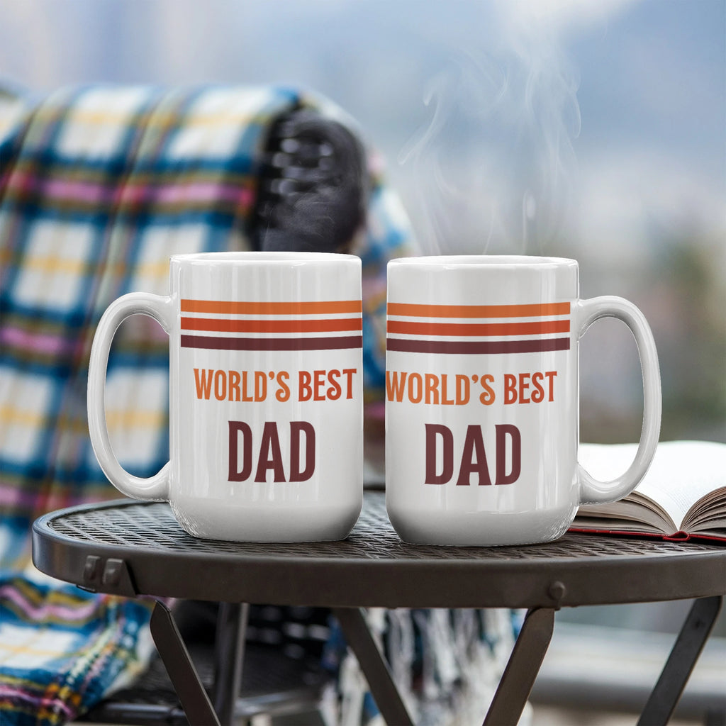 15oz White Ceramic Mug for Father Best Dad Showcase