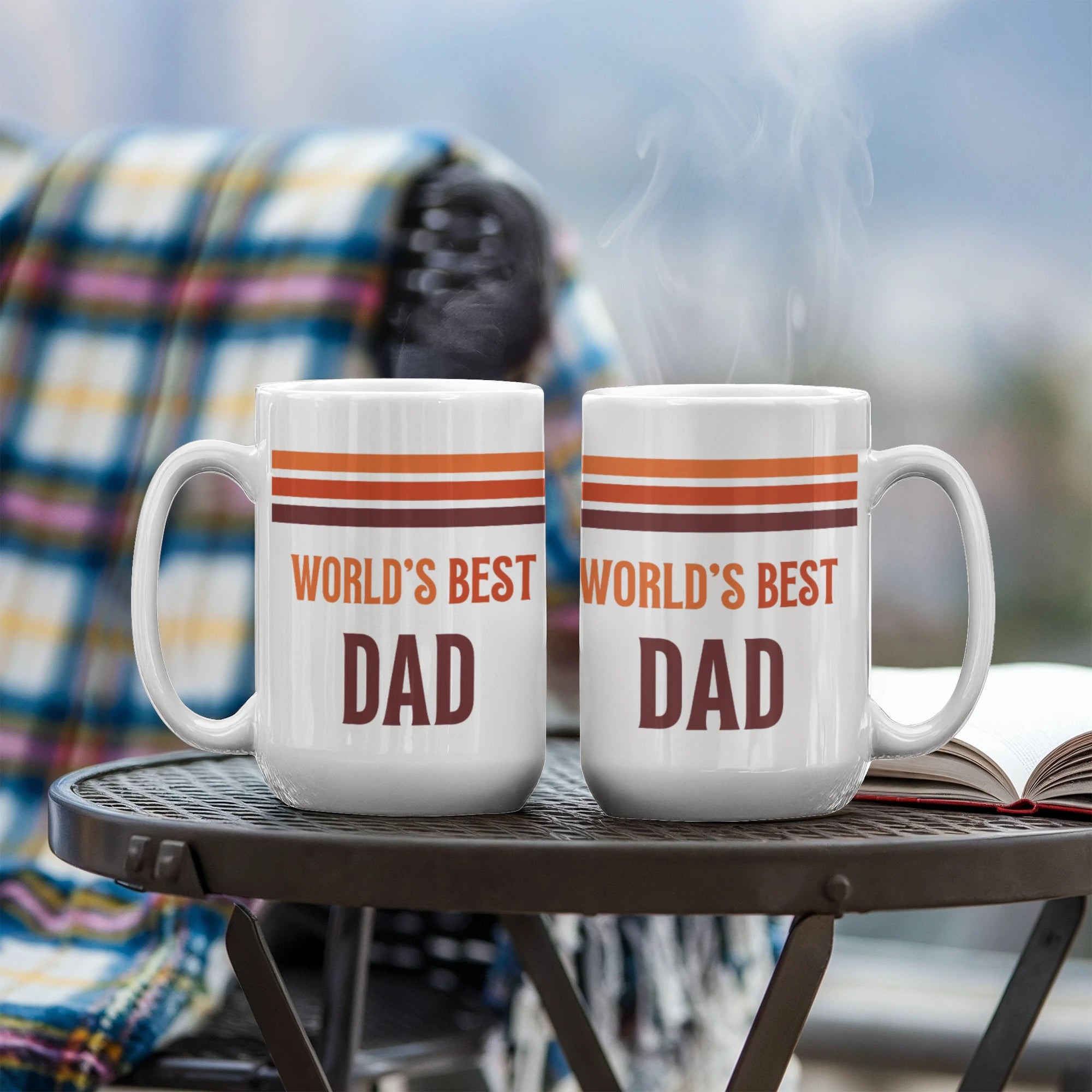 15oz White Ceramic Mug for Father Best Dad Showcase