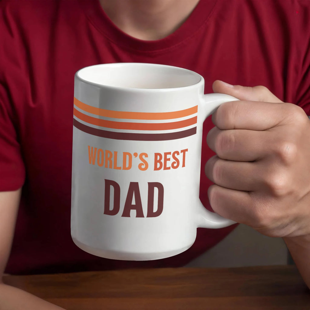 15oz White Ceramic Mug for Father Best Dad Showcase In Hand