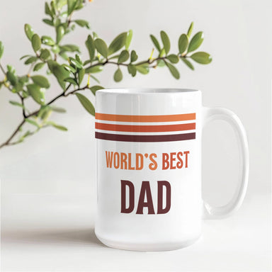 15oz White Ceramic Mug for Father Best Dad Showcase On the Table