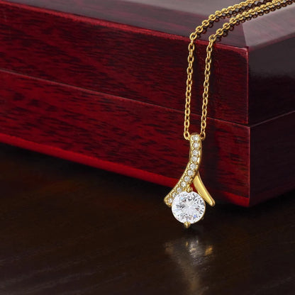 18k Yellow Gold Alluring Beauty Necklace Gift For Her Luxury Box