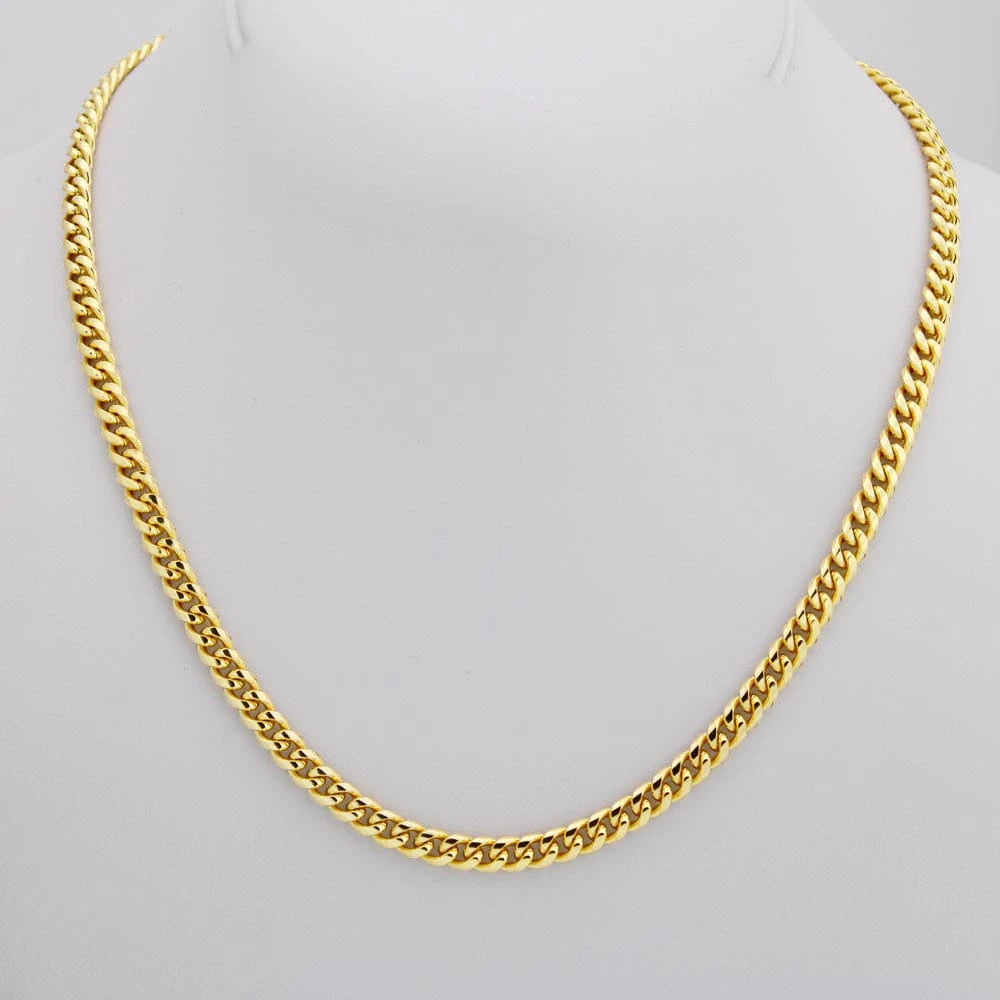 18k Yellow Gold Cuban Link Chain for Worlds Greatest Fishing Dad Showcase