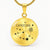 18k Yellow Gold Engraved Capricorn Zodiac Star Sign Circle Pendant Necklace