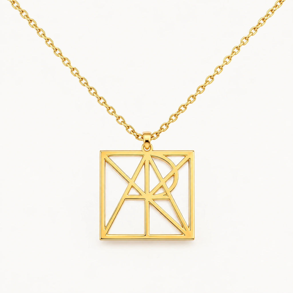 18k Yellow Gold Finish Custom Monogram Name Necklace