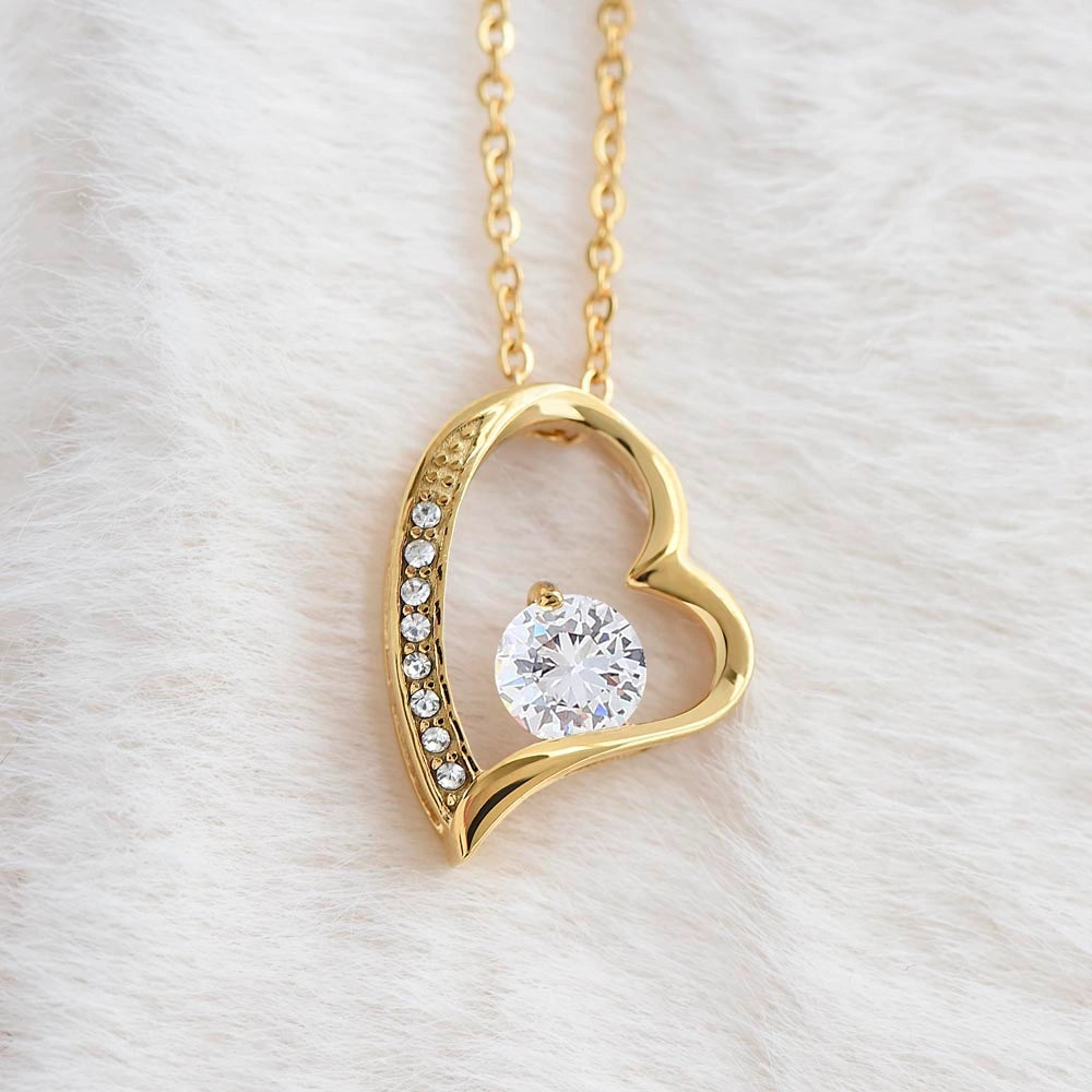 18k Yellow Gold Forever Love Necklace for daughter from Dad Forever Always