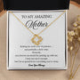 18k Yellow Gold Love Knot Necklace for Mother So Grateful Message Card Jewelry Mother's Day Gift Standard Box