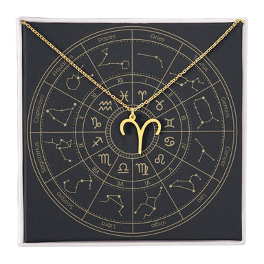 18k yellow gold Aries zodiac sign necklaces