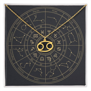 18k yellow gold Cancer zodiac sign necklaces