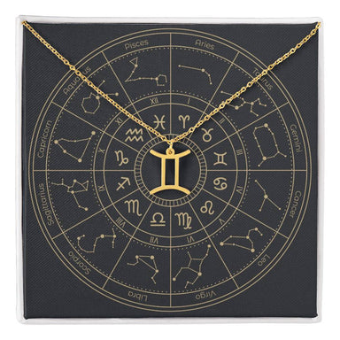 18k yellow gold Gemini zodiac sign necklaces