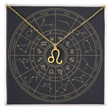 18k yellow gold Leo zodiac sign necklaces