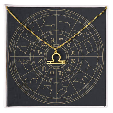 18k yellow gold Libra zodiac sign necklaces
