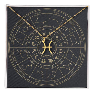 18k yellow gold Pisces zodiac sign necklaces