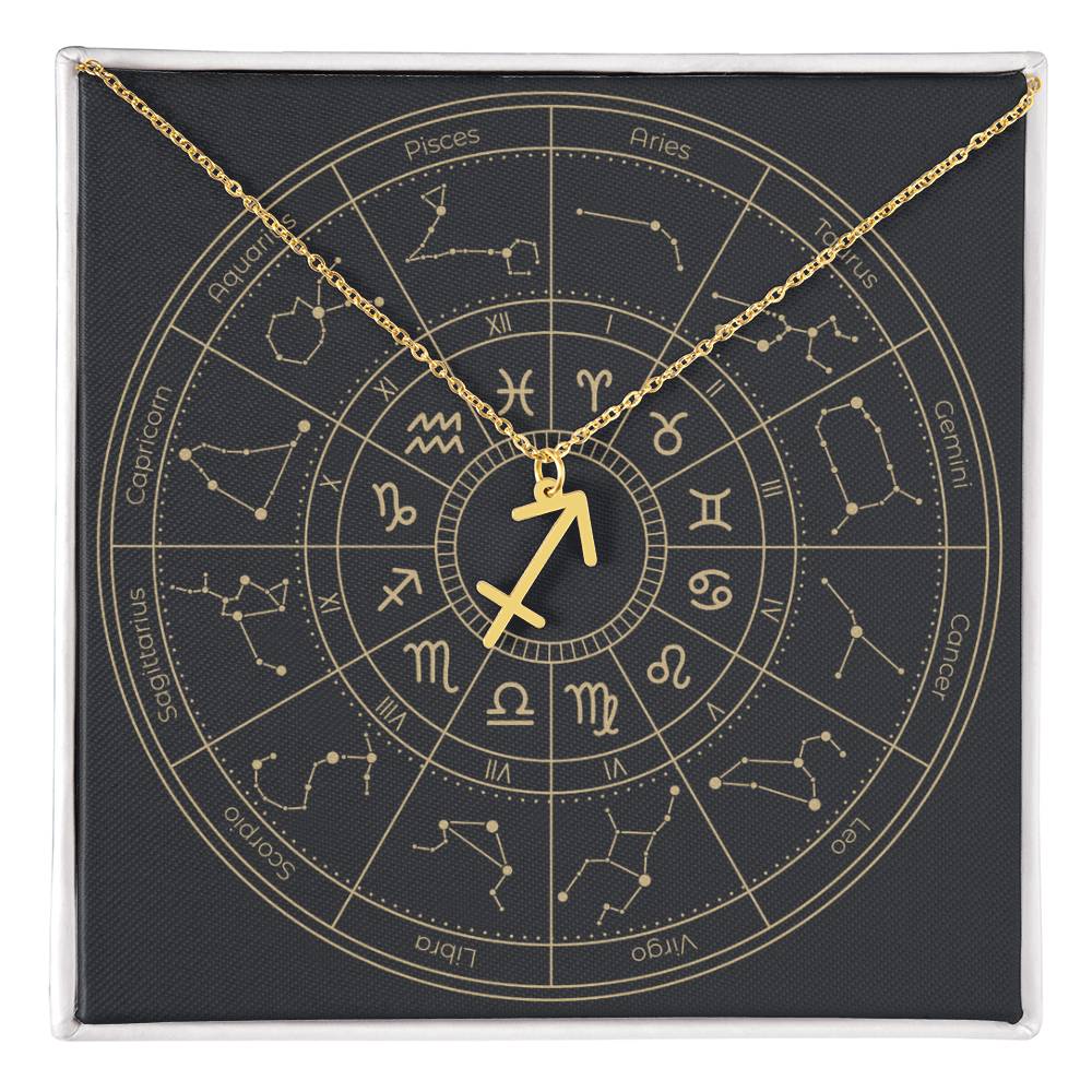 18k yellow gold Sagittarius zodiac sign necklaces