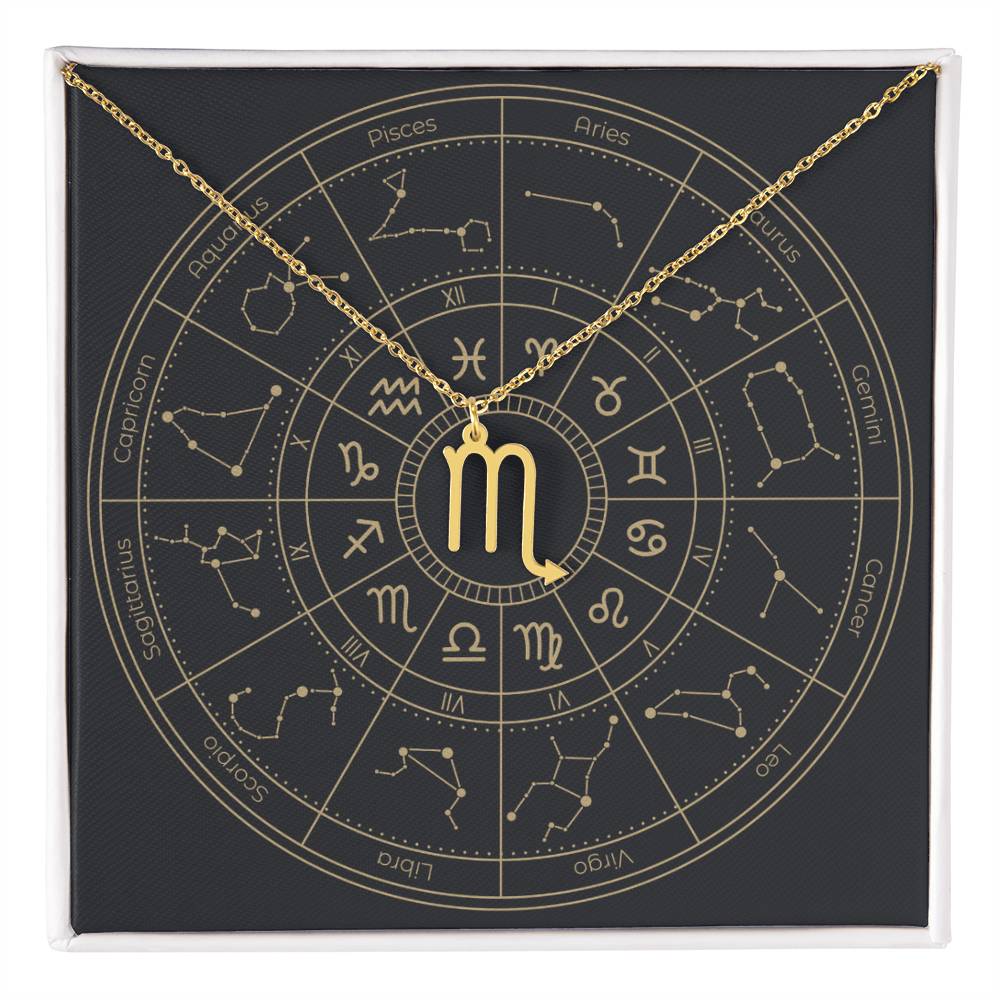 18k yellow gold Scorpio zodiac sign necklaces
