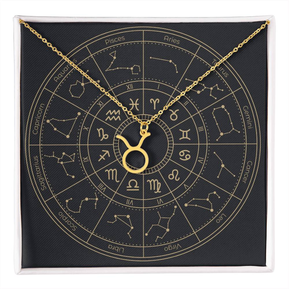 18k yellow gold Taurus zodiac sign necklaces