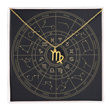 18k yellow gold Virgo zodiac sign necklaces