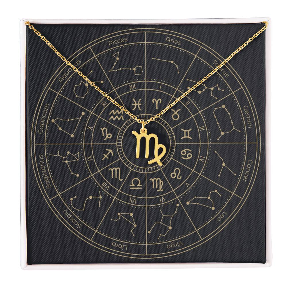 18k yellow gold Virgo zodiac sign necklaces