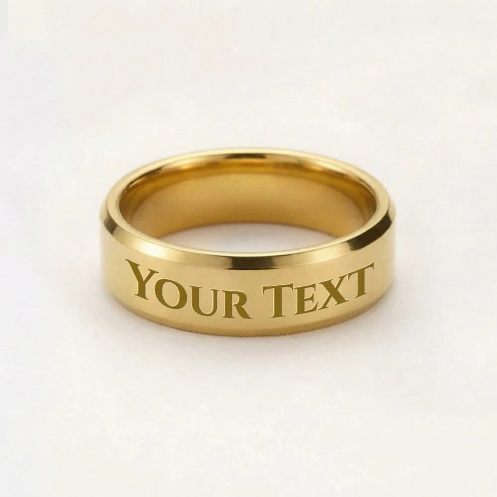 18k yellow gold custom engraved men's ring size 10