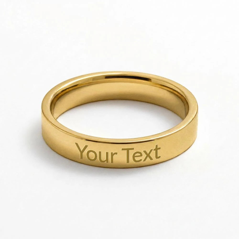 18k yellow gold custom engraved women's ring size 10