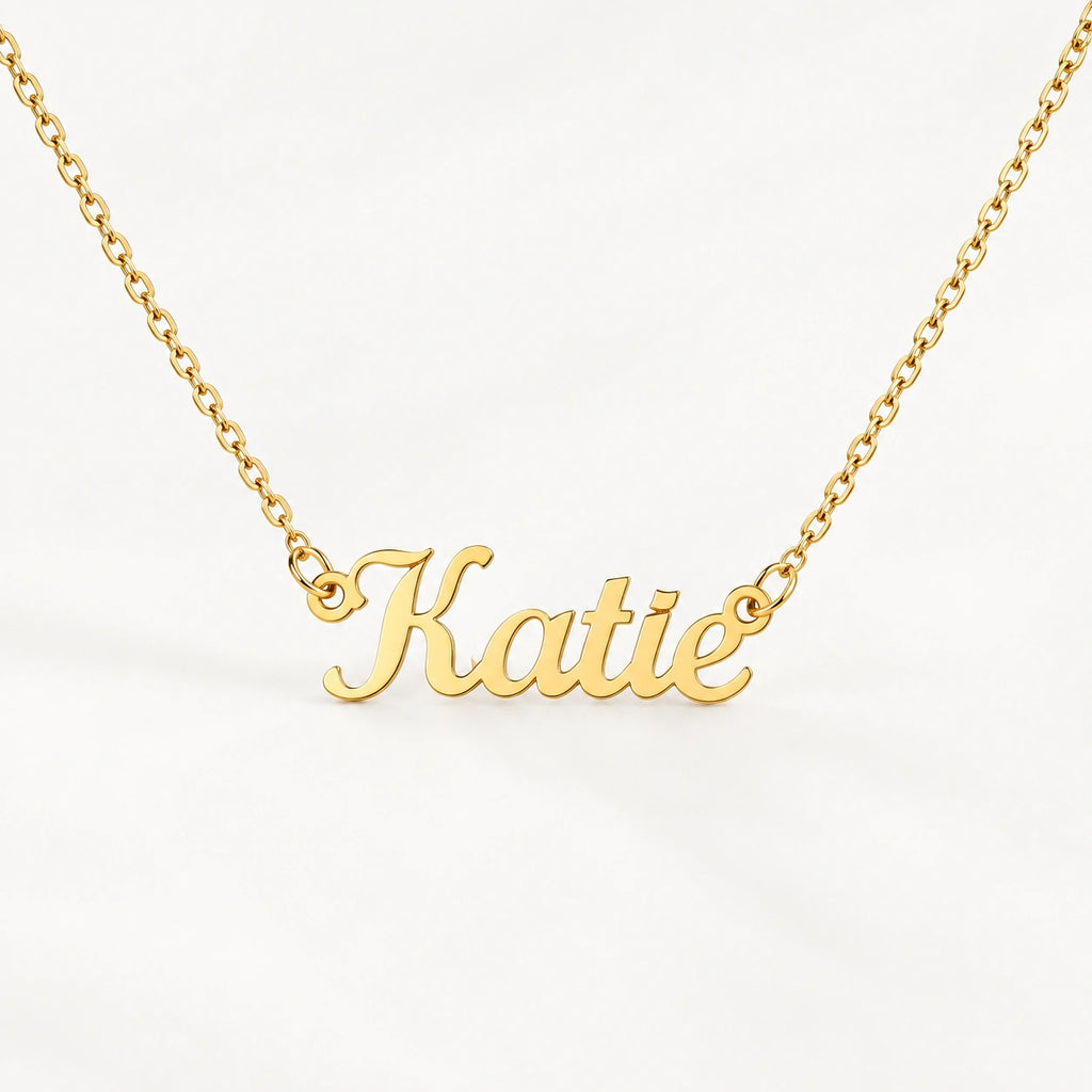18k yellow gold custom name necklace