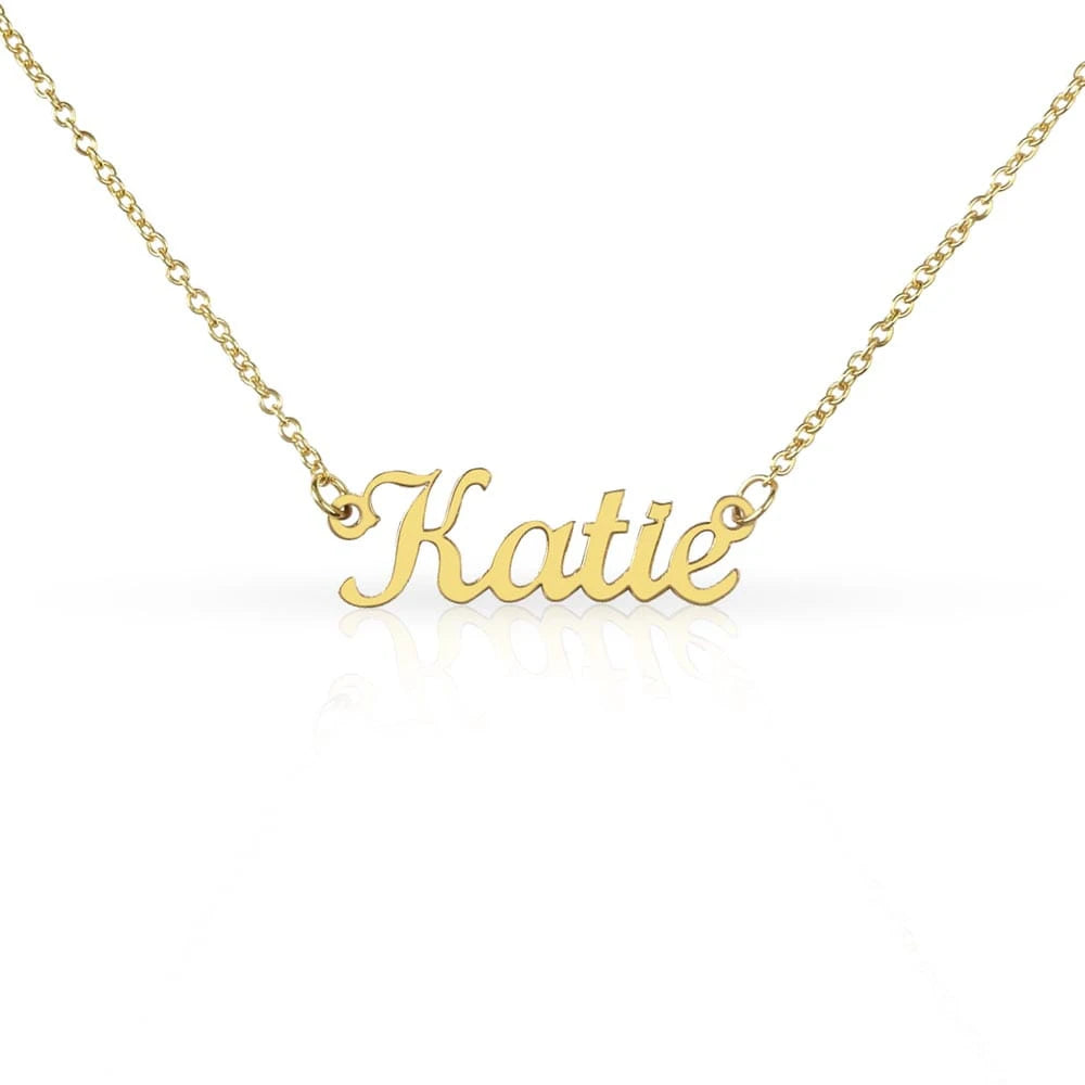 18k yellow gold custom name necklace for her