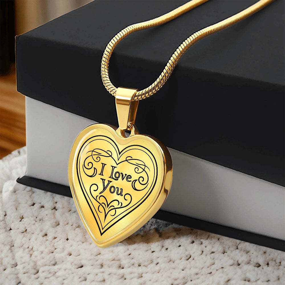 18k yellow gold custom photo heart necklace for her standard box