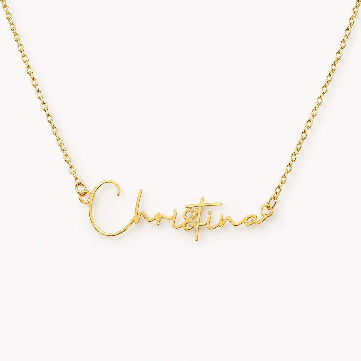 18k yellow gold custom signature name necklace i am sorry