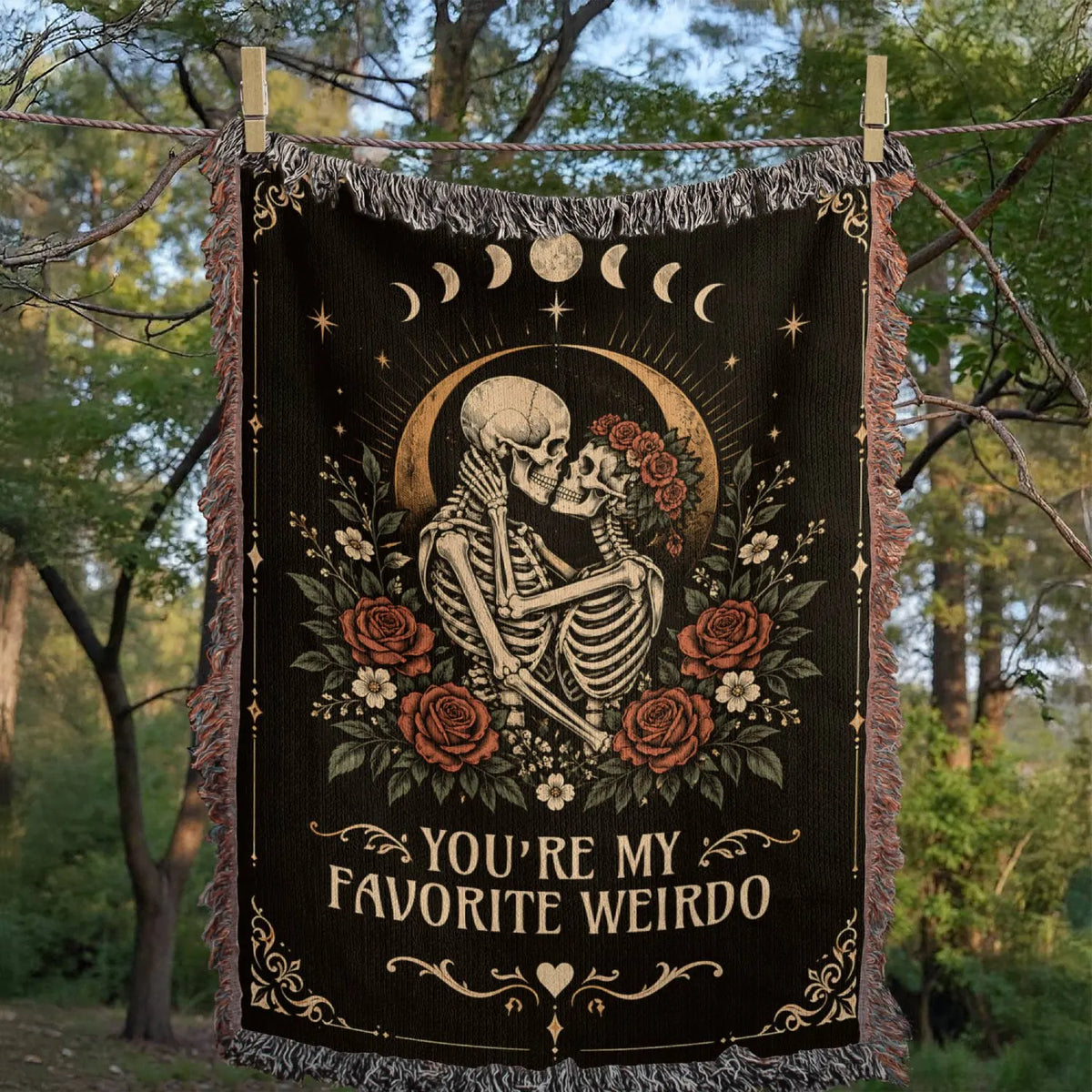 37x52 Portrait Heirloom Woven Blanket for Soulmate Favorite Weirdo Showcase