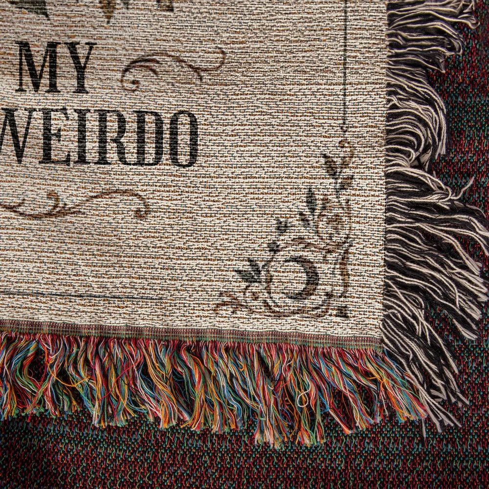 50x60 Inches Portrait Heirloom Woven Blanket for Soulmate My Weirdo Details