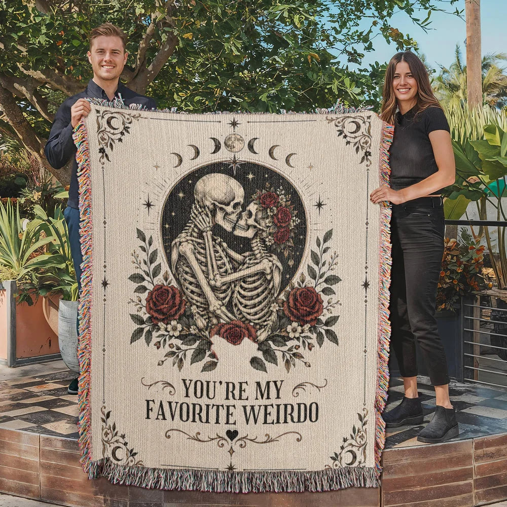 50x60 Inches Portrait Heirloom Woven Blanket for Soulmate My Weirdo Showcase