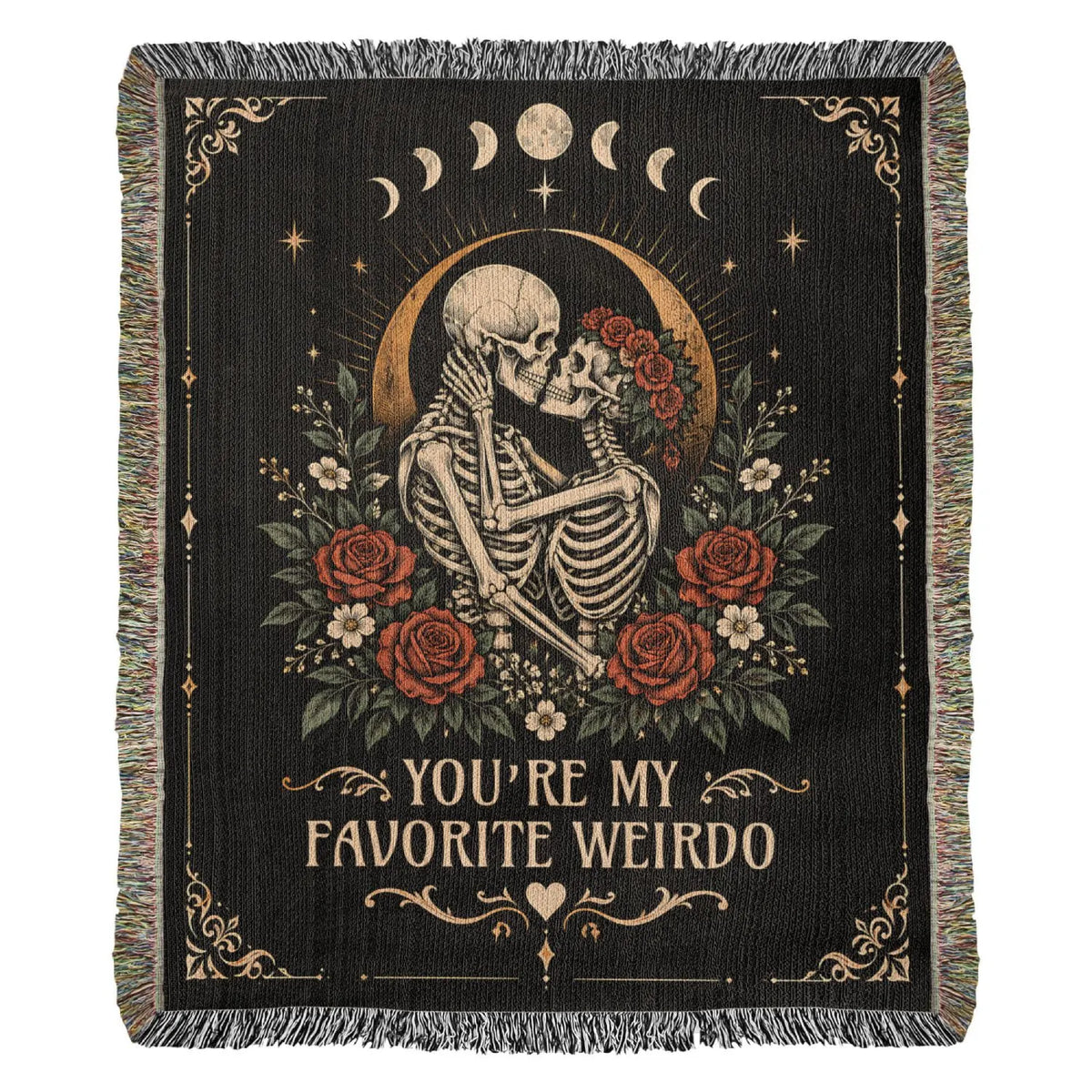 50x60 Portrait Heirloom Woven Blanket for Soulmate Favorite Weirdo