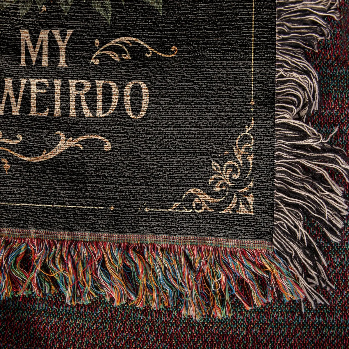 50x60 Portrait Heirloom Woven Blanket for Soulmate Favorite Weirdo Blanket Fringe