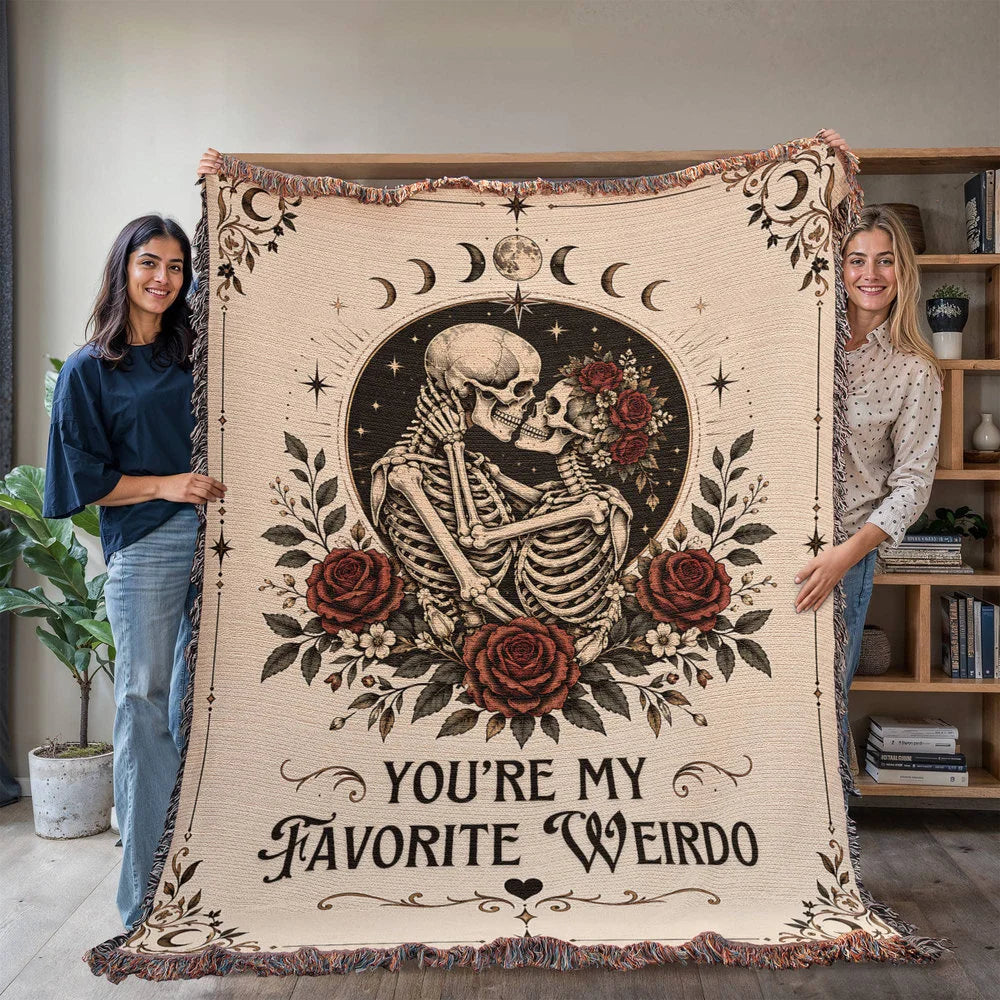 60x80 Inches Portrait Heirloom Woven Blanket for Soulmate My Weirdo Showcase