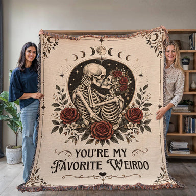 60x80 Inches Portrait Heirloom Woven Blanket for Soulmate My Weirdo Showcase