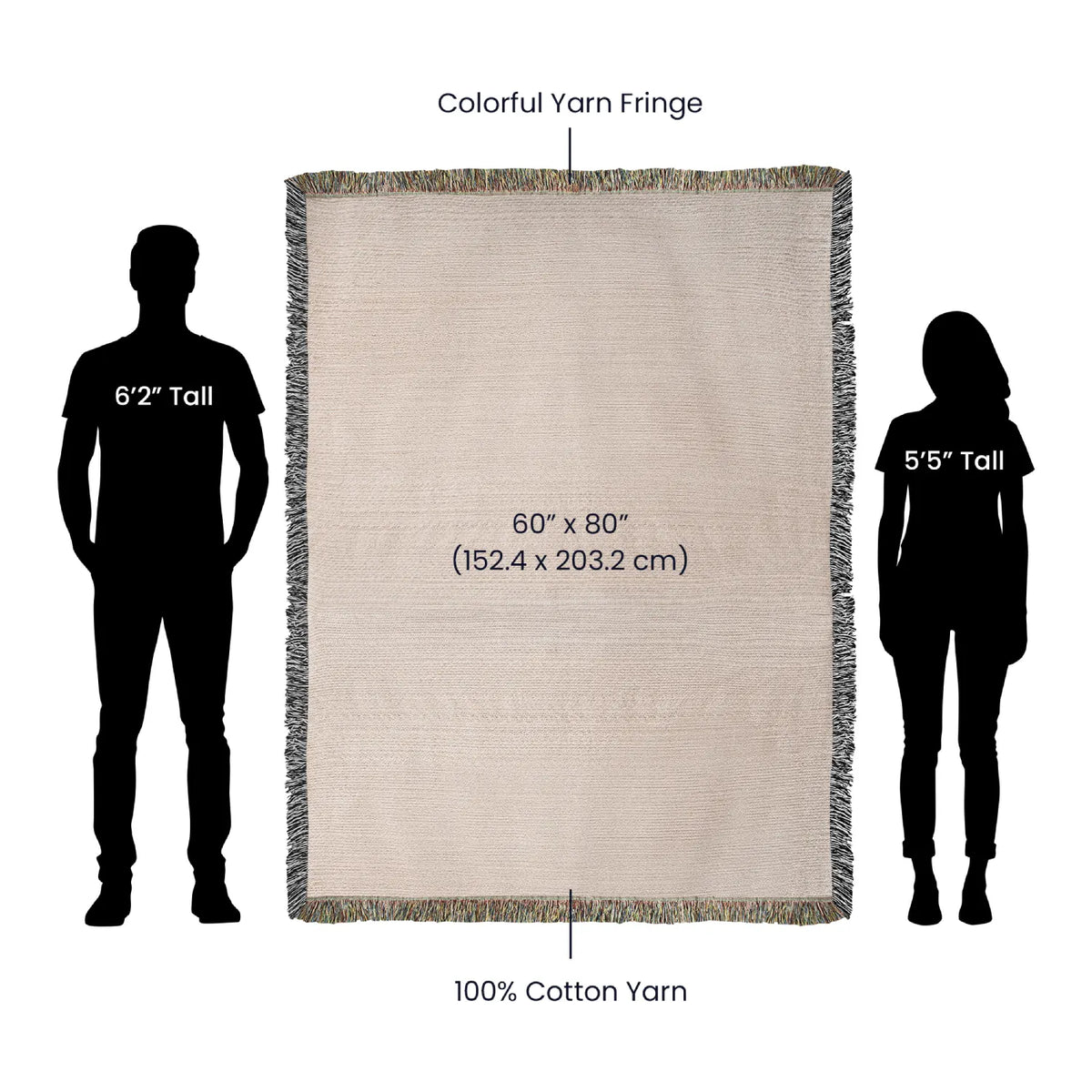 60x80 Portrait Heirloom Woven Blanket for Soulmate Favorite Weirdo Blanket Size