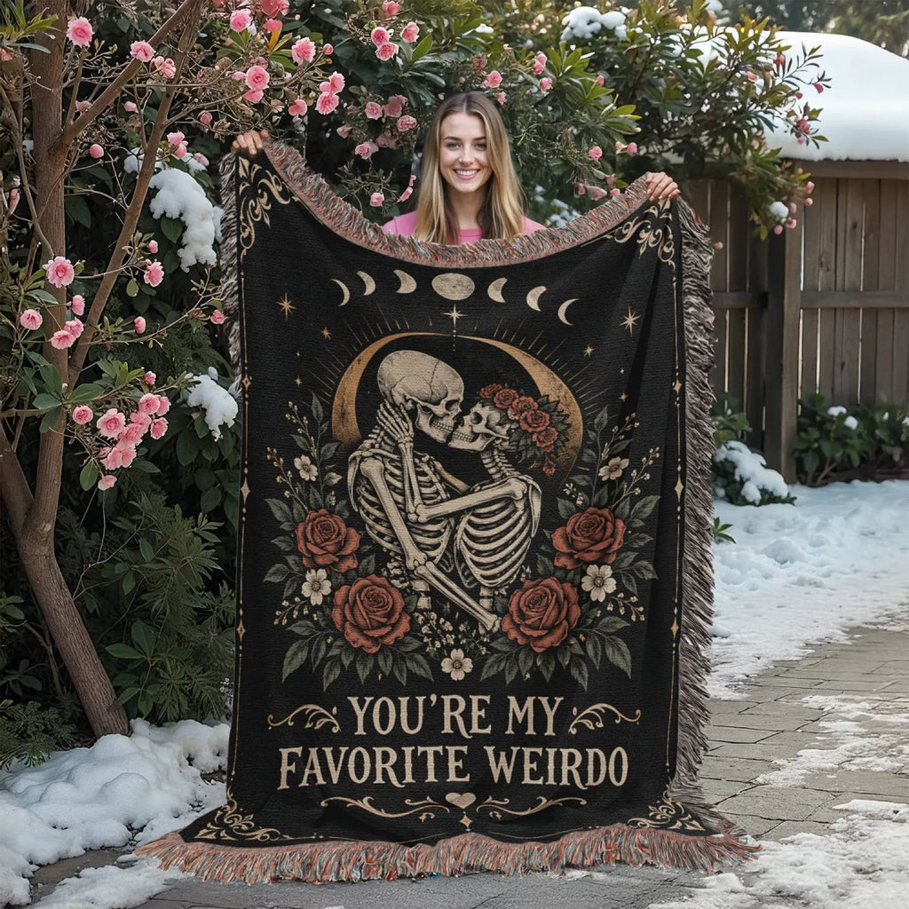 60x80 Portrait Heirloom Woven Blanket for Soulmate Favorite Weirdo Showcase